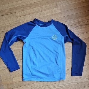 Kids Blue Swim Shirt Rashguard Size 6/7
